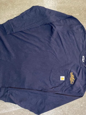 Carhartt Wip Longsleeve T-Shirt L, loose fit, dark blue, Y2K workwear