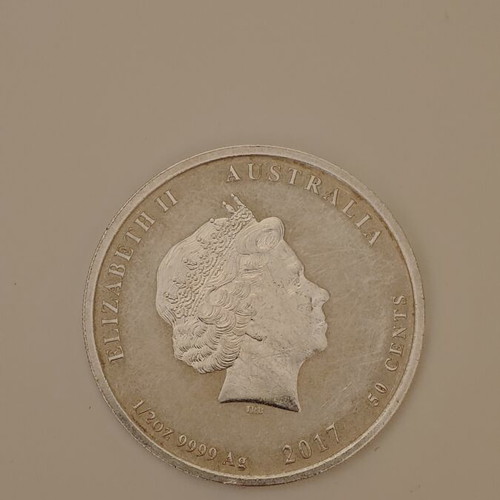 Year of the Rooster 2017 Australian Lunar Series II 1/2 oz silver gilded coin used