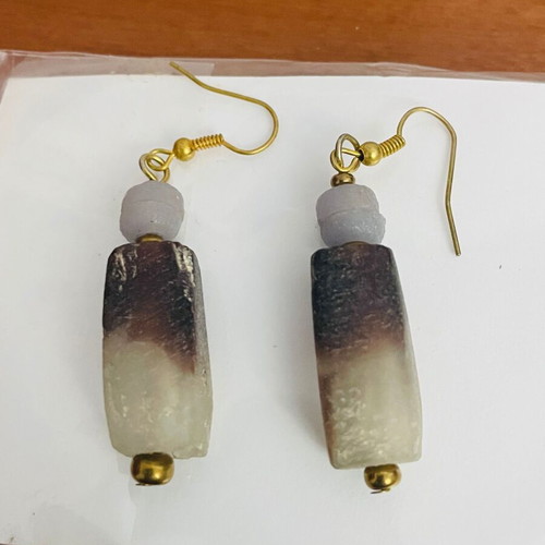 Set of 3 boho handmade earrings new, Ghana