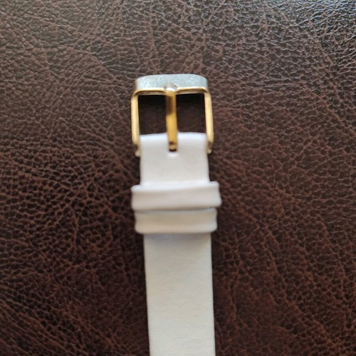 Women's watch white with gold dial and crystals like new