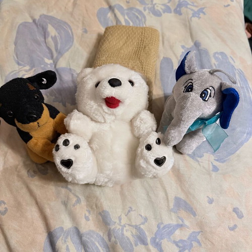 Stuffed animals like new, set of 3, teddy bear, dog, elephant