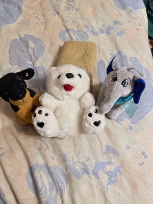 Stuffed animals like new, set of 3, teddy bear, dog, elephant