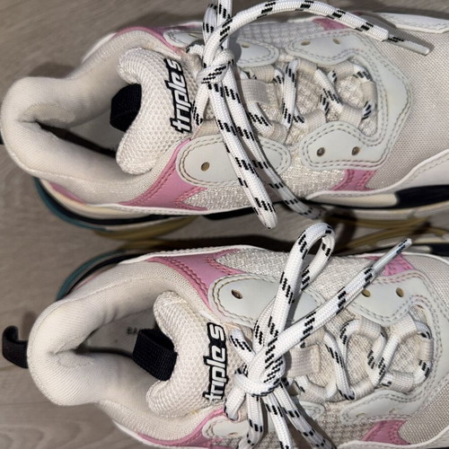 Balenciaga Triple S Sneakers used, white pink turquoise, size 41