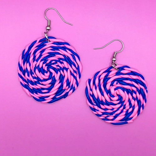 Handmade polymer clay dangle earrings new with stainless steel fasteners