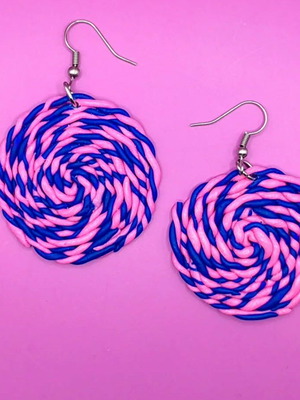 Handmade polymer clay dangle earrings new with stainless steel fasteners