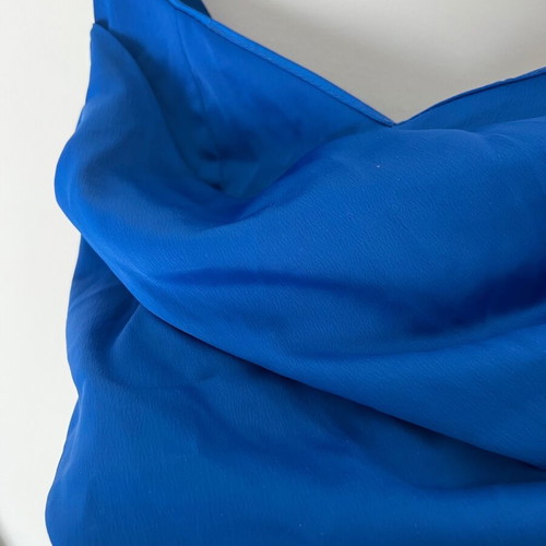 Blue electric blouse new, short evening draped style top