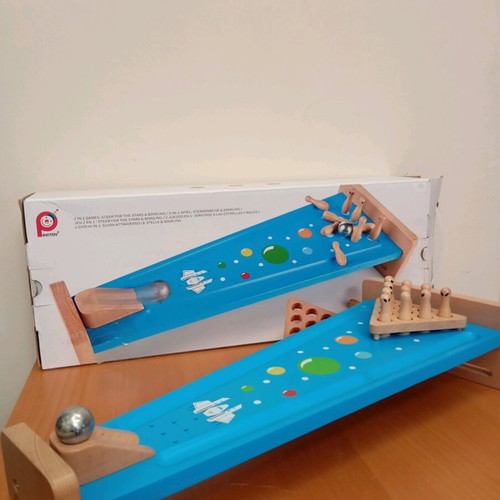 Wooden Bowling And Target Stars 2 In 1 New