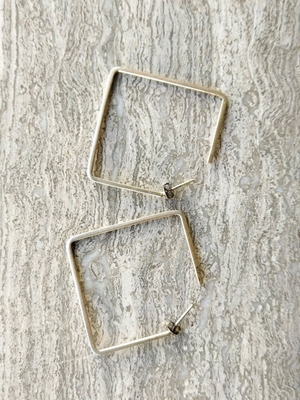 Silver 925 square earrings new