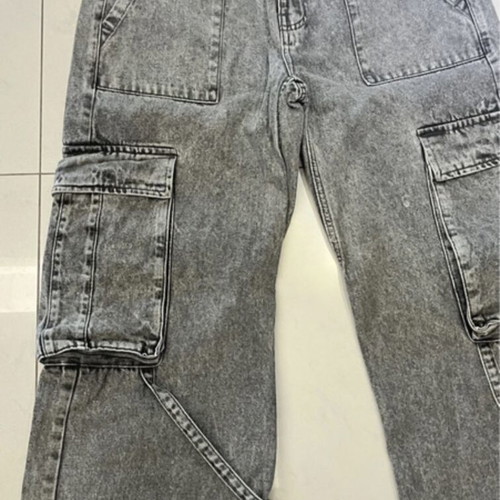 Cargo jeans Pink Woman like new, size 40, pack of 2, gray and blue