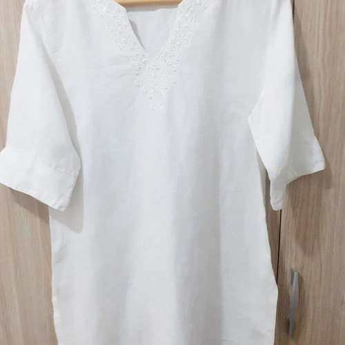 Anonima linen women's blouse white size L like new
