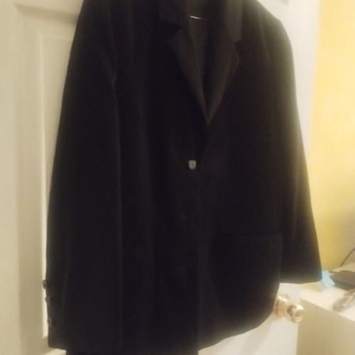Black vintage women's jacket used, size L, oversize