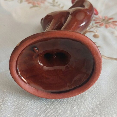 Decorative red clay figurine from 1950s-60s, like new, from Canada