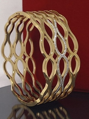 Sterling Silver 925 Gold Plated Statement Cuff Bracelet 49.3g