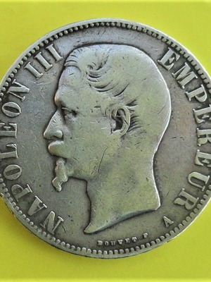 France 5 Francs 1856 (A) μεταχειρισμένο ασημένιο νόμισμα