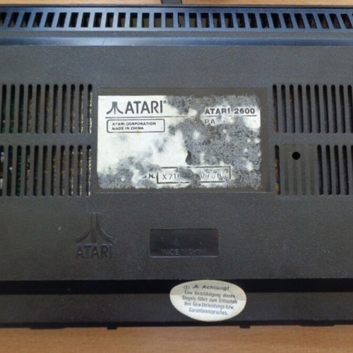 Atari 2600 Jr. console used with 32-in-1 cartridge and controllers