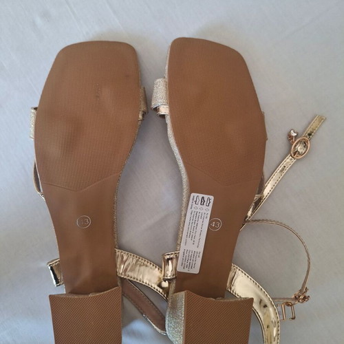 Gold Sandals size 43, comfortable, new