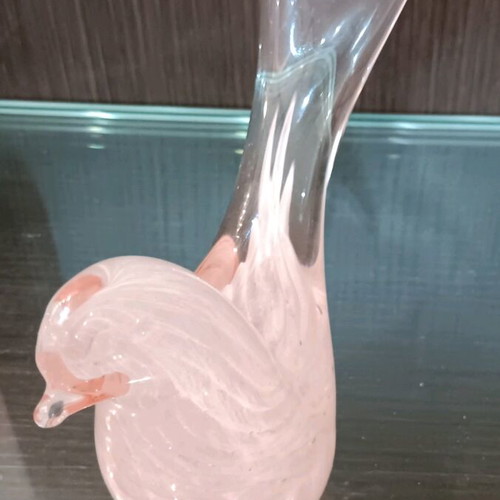 Murano Retro Pink Decorative Bird in Like New Condition