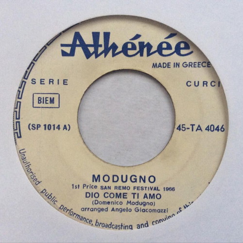 Domenico Modugno Dio, Come Ti Amo Io Di Più vinyl record used, pop