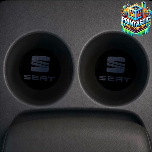 Seat 69mm cup holder covers new, gloss black plexiglass set of 2
