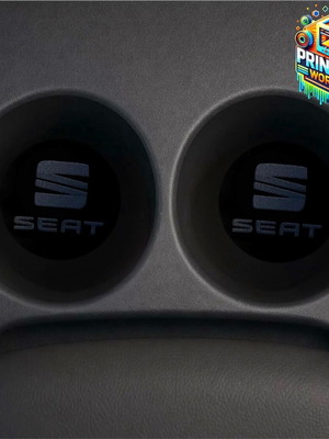 Καλύμματα ποτηροθήκης SEAT 69mm καινούργια, γυαλιστερό μαύρο plexiglass σετ 2 τεμαχίων