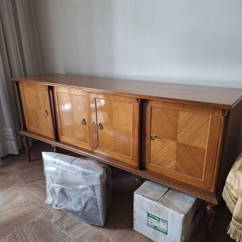 Μπουφές vintage κλασσικός ξύλου καρυδιάς σχέδιο Ψαροκόκκαλο σαν καινούργιο