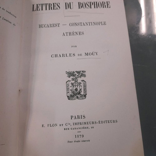 Lettres du Bosphore 1879 used book with engravings