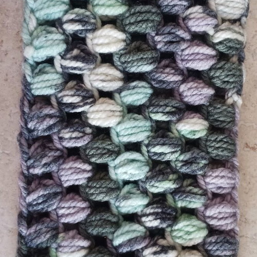 Handmade knitted neck warmer new, purple and gray