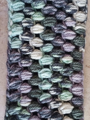 Handmade knitted neck warmer new, purple and gray