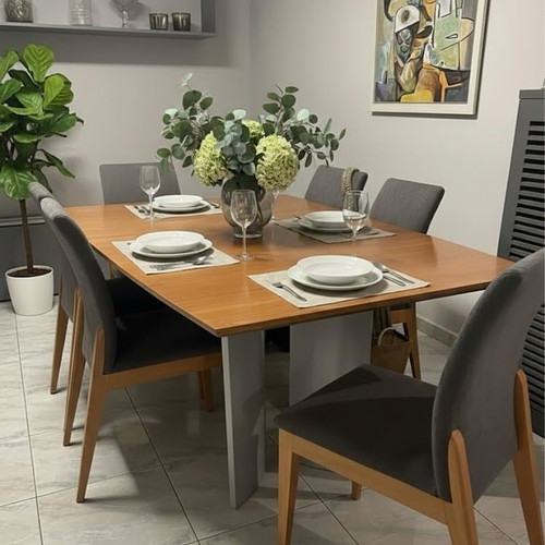 Eleni Natsi solid wood extendable dining table like new, cherry tone