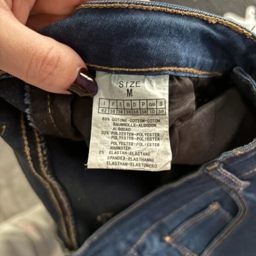Women's elastic denim pants like new, size M 38 10, blue