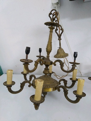Brass lighting fixtures used, set of 2, heavy vintage