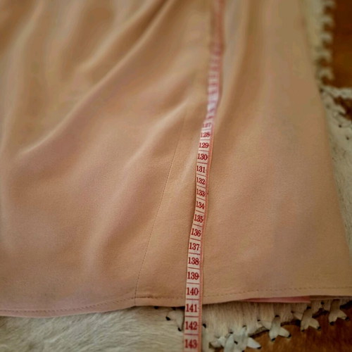 Douuod silk maxi dress like new, beige with rhinestone belt