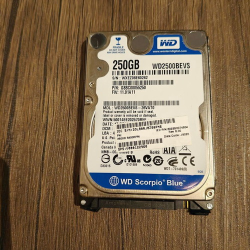 HDD WD Scorpio Blue 250GB like new, 2.5'' SATA