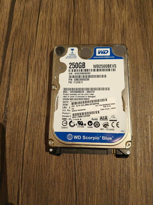 HDD WD Scorpio Blue 250GB like new, 2.5'' SATA