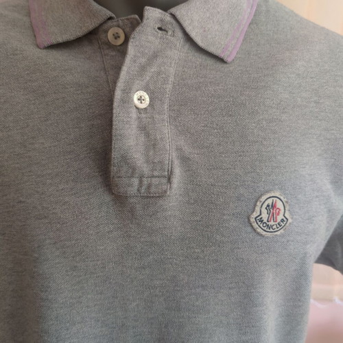 Moncler short-sleeved polo shirt grey size L