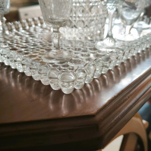Crystal vintage drink set with tray, glasses and pitcher