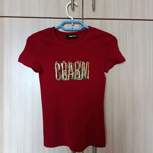 Muzuri blouse size S like new, red with gold sequins