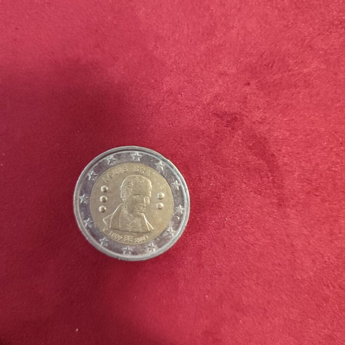 Belgium 2 Euro commemorative coin 2009 Louis Braille