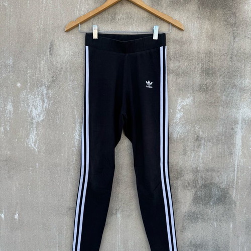 Adidas leggings used, size S, black with white stripes