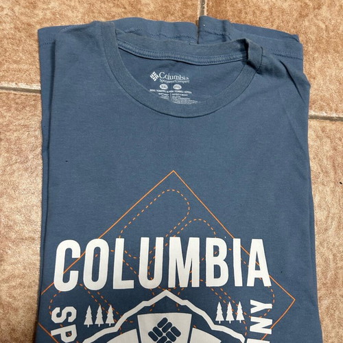 Columbia Men's T-shirt XXL blue like new, 100% cotton