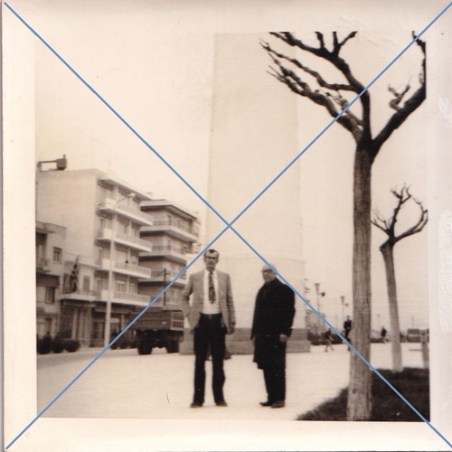 Alexandroupolis Lighthouse photo 1973 used, 9x9 cm black and white