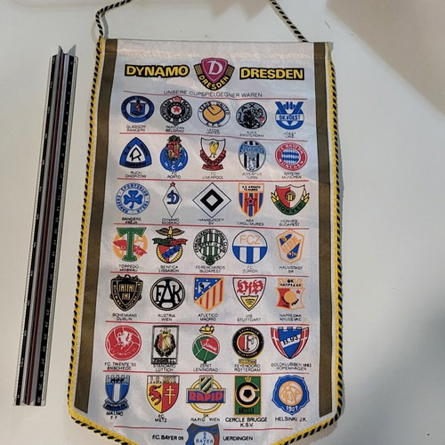 Dynamo Dresden pennant used, authentic, 1980s/90s