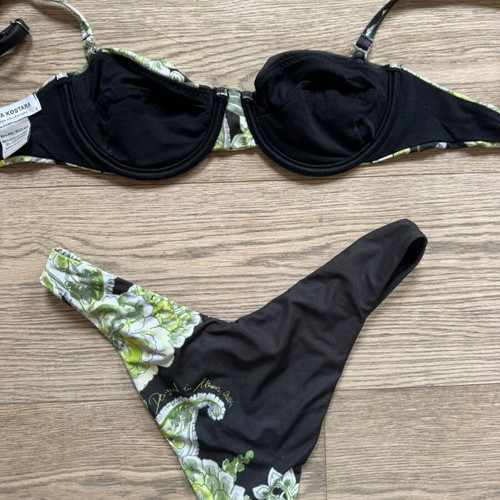 Vassia Kostara bikini like new, black and green, size S