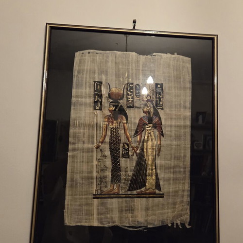Papyrus with Egyptian deities like new, set of three