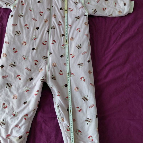 Tender baby sleeping bag like new, sweets design, detachable sleeves