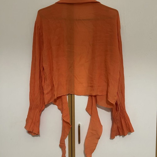 Summer shirt like new, airy, semi-transparent, orange, size M