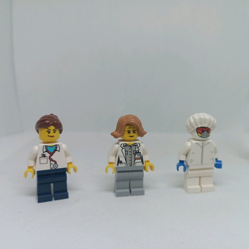 Lego figures set of 3 like new, medical and doctor characters