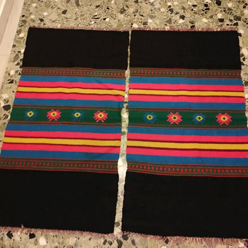 Handmade wool woven set of two rugs and one long runner like new