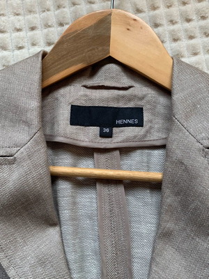 Λινό γυναικείο πανωφόρι H&M HENNES νέο, μέγεθος S 36 8, μπεζ