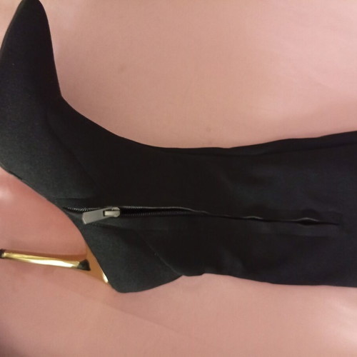 Over-the-knee boots new, black suede, size 37, 11cm heel